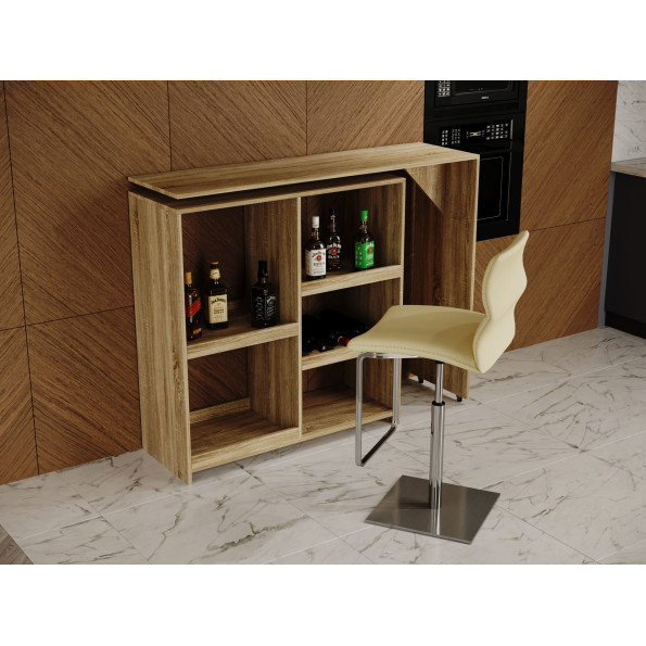 Барная стойка трансформер на кухню c 5 ячейками дуб сонома -
                                                        Фото 3