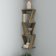 Полка на стену угловая для книг на 3 ячейки из ЛДСП аликанте 20х84.4х20 см Полка на стену угловая для книг на 3 ячейки из ЛДСП аликанте 20х84.4х20 см