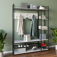 Передпокій ЛОФТ з крючками і полицями для одягу з металевого профілю та ЛДСП бетон Передпокій ЛОФТ з крючками і полицями для одягу з металевого профілю та ЛДСП бетон