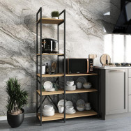 Лофтовий стелаж на кухню з полицями з ЛДСП и металу дуб сонома Лофтовий стелаж на кухню з полицями з ЛДСП и металу дуб сонома