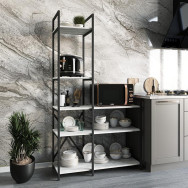 Лофтовий стелаж на кухню з полицями з ЛДСП и металу бетон Лофтовий стелаж на кухню з полицями з ЛДСП и металу бетон