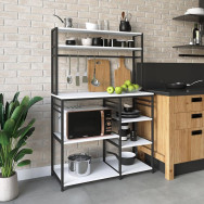 Кухонний стелаж з полицями з ЛДСП и металу білий Кухонний стелаж з полицями з ЛДСП и металу білий