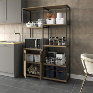 Кухонний стелаж з полицями і тумбою з ЛДСП и металу аліканте Кухонний стелаж з полицями і тумбою з ЛДСП и металу аліканте