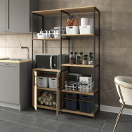 Кухонний стелаж з полицями і тумбою з ЛДСП и металу дуб сонома Кухонний стелаж з полицями і тумбою з ЛДСП и металу дуб сонома