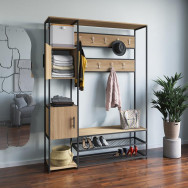 Передпокій ЛОФТ з крючками і полицями з ЛДСП дуб сонома Передпокій ЛОФТ з крючками і полицями з ЛДСП дуб сонома