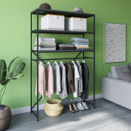 Передпокій для одягу у стилі ЛОФТ з полицямиз металу і ЛДСП антрацит Передпокій для одягу у стилі ЛОФТ з полицямиз металу і ЛДСП антрацит