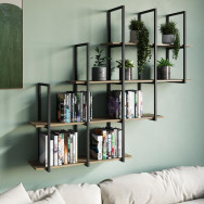 Полка на стену для книг в стиле ЛОФТ с ЛДСП аликанте Полка на стену для книг в стиле ЛОФТ с ЛДСП аликанте