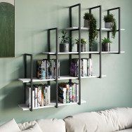 Настенная полка для книг в стиле ЛОФТ с ЛДСП белый Настенная полка для книг в стиле ЛОФТ с ЛДСП белый