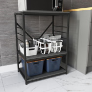 Кухонний стелаж для мікрохвильовки і побутової техніки у стилі ЛОФТ антрацит Кухонний стелаж для мікрохвильовки і побутової техніки у стилі ЛОФТ антрацит