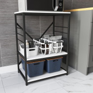 Кухонний стелаж для мікрохвильовки і побутової техніки у стилі ЛОФТ білий Кухонний стелаж для мікрохвильовки і побутової техніки у стилі ЛОФТ білий