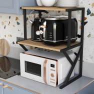 Подставка для микроволновки и бытовой техники на две полочки в стиле ЛОФТ дуб сонома Подставка для микроволновки и бытовой техники на две полочки в стиле ЛОФТ дуб сонома