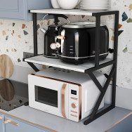 Подставка для микроволновки и бытовой техники на две полочки в стиле ЛОФТ бетон Подставка для микроволновки и бытовой техники на две полочки в стиле ЛОФТ бетон