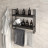 Настенная полка в ванную комнату в стиле ЛОФТ из ЛДСП и металла 60х58х20 см Черный