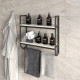 Настінна полиця в ванну кімнату у стилі ЛОФТ з ЛДСП и металу 60х58х20 см Бетон -
                                                        Фото 1