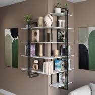 Полка на стену угловая в стиле ЛОФТ с ЛДСП бетон Полка на стену угловая в стиле ЛОФТ с ЛДСП бетон