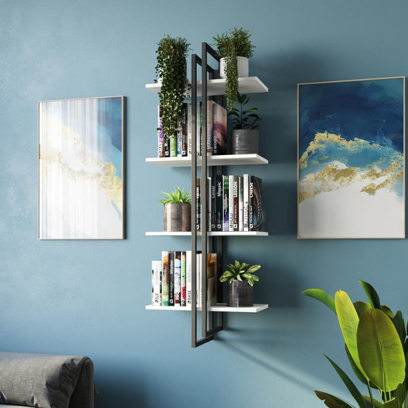 Полка на стену в стиле LOFT белый Полка на стену в стиле LOFT белый
