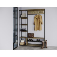 Передпокій ЛОФТ з крючками і полицею для одягу з ЛДСП аліканте-чорний Передпокій ЛОФТ з крючками і полицею для одягу з ЛДСП аліканте-чорний