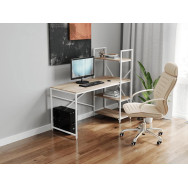 Компьютерный стол лофтовый из ЛДСП 120х75х60 см белый-дуб сонома Компьютерный стол лофтовый из ЛДСП 120х75х60 см белый-дуб сонома