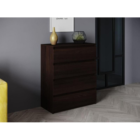 Комод на 4 ящика без ручек из ЛДСП, венге 50х98х40 см Комод на 4 ящика без ручек из ЛДСП, венге 50х98х40 см