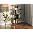 Книжный Лофтовый стеллаж на 8 ячеек из ЛДСП черный-венге темный