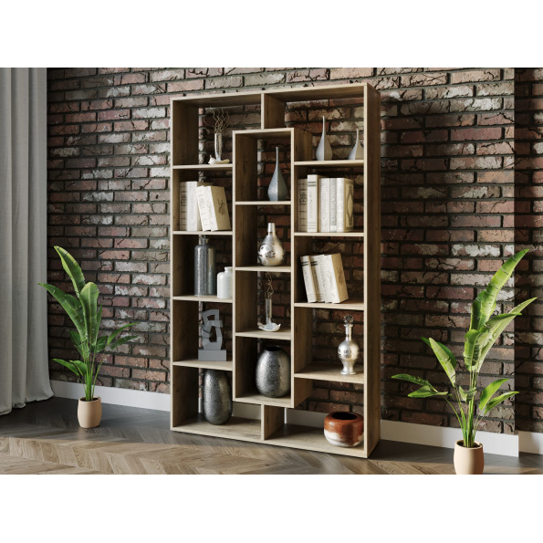 Стеллаж для офиса и дома на 14 ячеек из ЛДСП аликанте