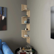 Угловая полка на стену змейка дуб сонома Угловая полка на стену змейка дуб сонома