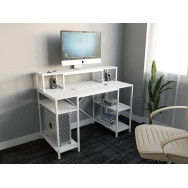 Комп'ютерний стіл, письмовий стіл з 5 полицями з ЛДСП білий Комп'ютерний стіл, письмовий стіл з 5 полицями з ЛДСП білий