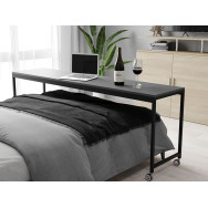 Приліжковий журнальний столик на колесах у стилі Лофт з ЛДСП 215х68.5х40 см Чорний-Антрацит Приліжковий журнальний столик на колесах у стилі Лофт з ЛДСП 215х68.5х40 см Чорний-Антрацит
