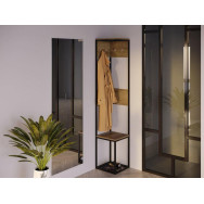 Кутовий передпокій для одягу та взуття з крючками у стилі ЛОФТ з ЛДСП чорний-аліканте Кутовий передпокій для одягу та взуття з крючками у стилі ЛОФТ з ЛДСП чорний-аліканте