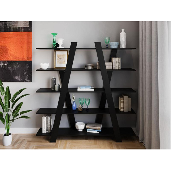 Стеллаж для дома на 5 полок из ЛДСП черный