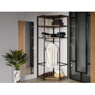 Кутовий передпокій для одягу та взуття з полицями и штангой у стилі ЛОФТ с ЛДСП аліканте Кутовий передпокій для одягу та взуття з полицями и штангой у стилі ЛОФТ с ЛДСП аліканте