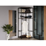 Кутовий передпокій для одягу та взуття з полицями и штангой у стилі ЛОФТ с ЛДСП венге Кутовий передпокій для одягу та взуття з полицями и штангой у стилі ЛОФТ с ЛДСП венге