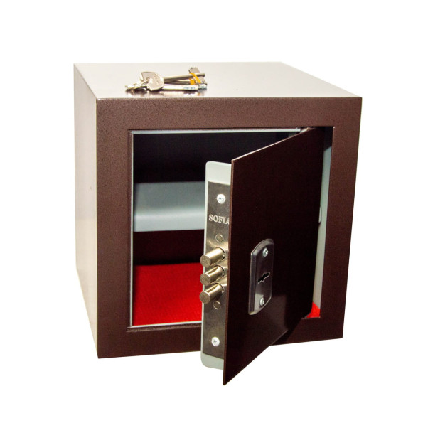 Офисный сейф Клерк 15 Коричневый ключевой замок -
                                                        Фото 2