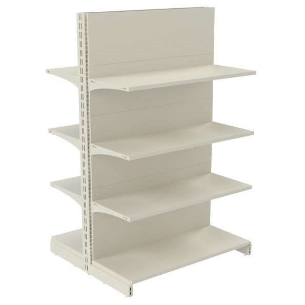 Стеллаж двухсторонний металлический 1625х1000х800 мм на 8 полок Кремовый