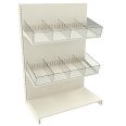 Стеллаж кондитерский металлический 1473х1000х500 мм на 3 полки Кремовый