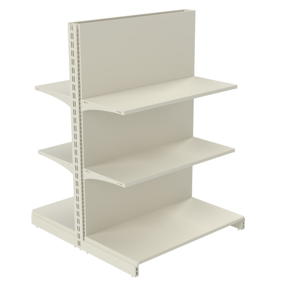 Стеллаж двухсторонний металлический 1473х1250х1000 мм на 6 полок Кремовый