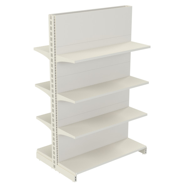Стеллаж двухсторонний металлический 1625х1250х600 мм на 8 полок Кремовый
