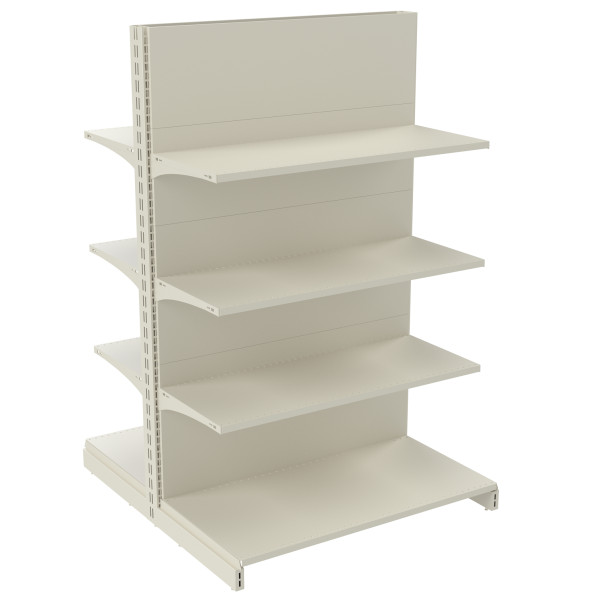 Стеллаж двухсторонний металлический 1625х1250х1000 мм на 8 полок Кремовый