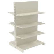 Стеллаж двухсторонний металлический 1625х1330х800 мм на 8 полок Кремовый