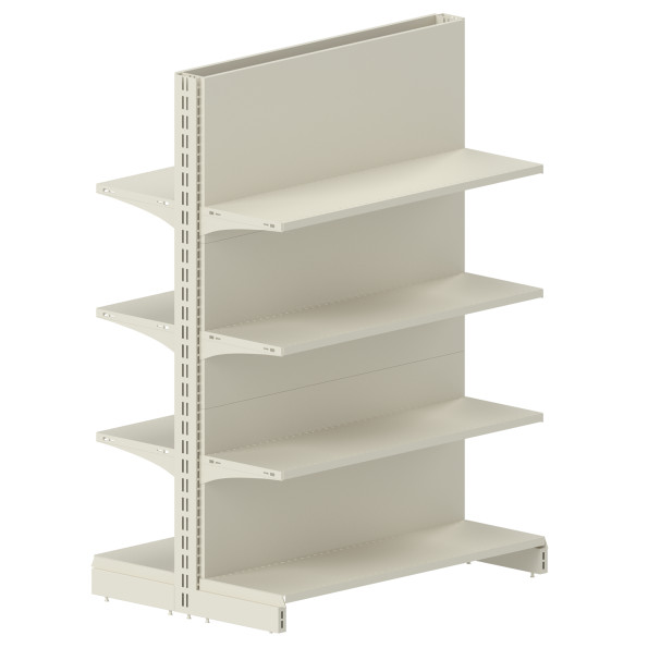 Стеллаж двухсторонний металлический 1473х665х600 мм на 8 полок Кремовый