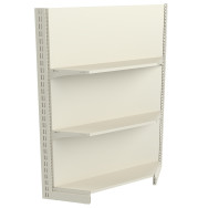Стелаж кутовий металевий 1473х800х300 мм на 3 полиці Кремовий