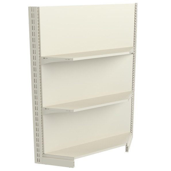 Стелаж кутовий металевий 1473х800х400 мм на 3 полиці Кремовий