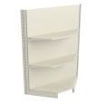 Стелаж кутовий металевий 1473х800х500 мм на 3 полиці Кремовий