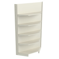 Стелаж кутовий металевий 1930х800х400 мм на 5 полиць Кремовий