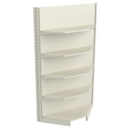 Стелаж кутовий металевий 1930х800х500 мм на 5 полиць Кремовий
