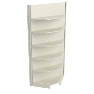 Стелаж кутовий металевий 2235х800х500 мм 6 полиць Кремовий