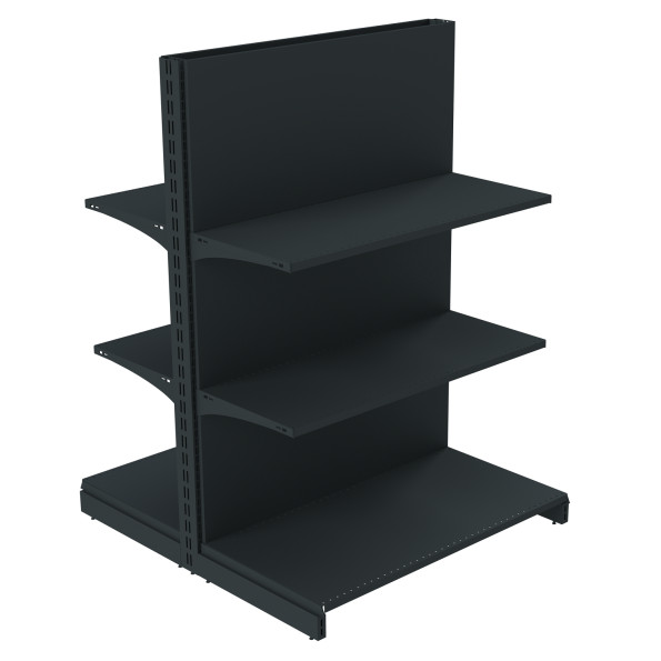 Стеллаж двухсторонний металлический 1473х1000х1000 мм на 6 полок Антрацит