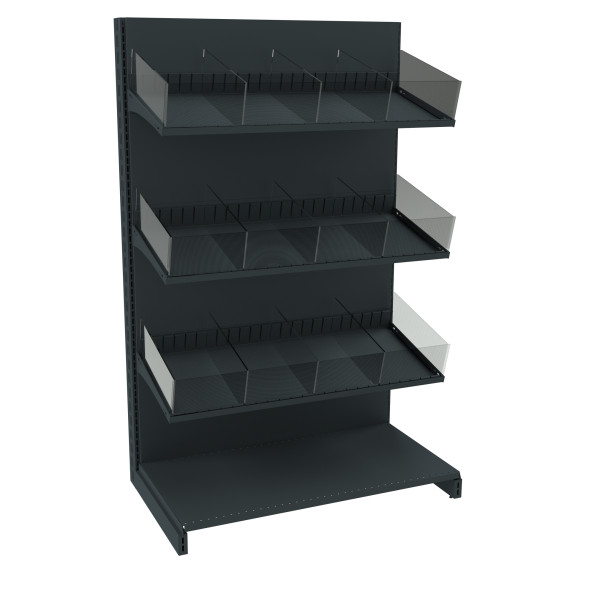 Стеллаж кондитерский металлический 1625х1000х500 мм на 4 полки Антрацит