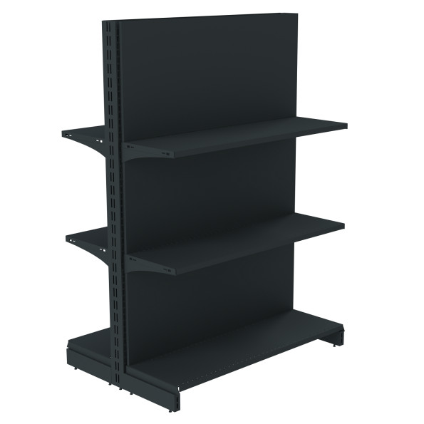 Стеллаж двухсторонний металлический 1473х1000х600 мм на 6 полок Антрацит