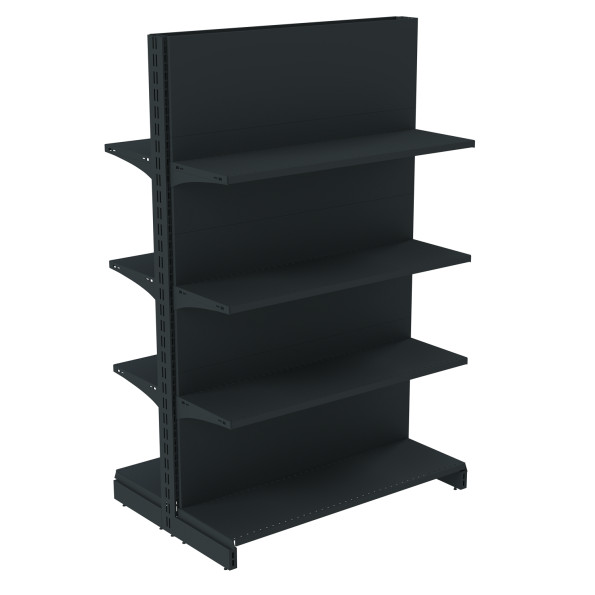 Стеллаж двухсторонний металлический 1625х1330х600 мм на 8 полок Антрацит